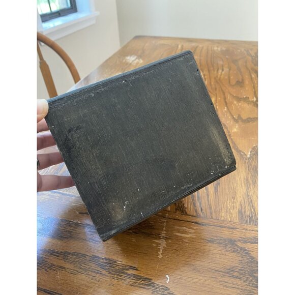 Vintage BLue Faux Leather Small Treasure Chest Jewelry Storage Box - Picture 5 of 7